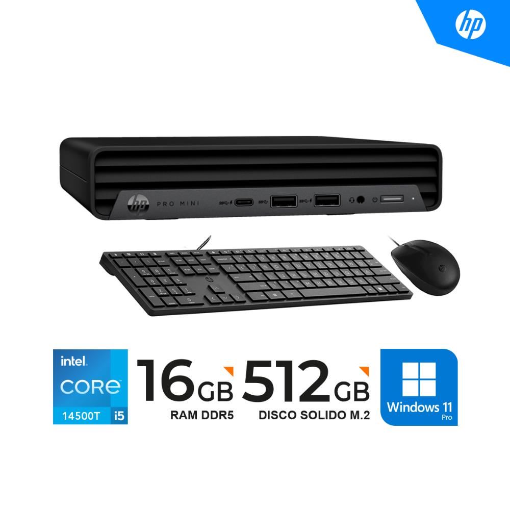 MINI PC HP PRO 400 G9 i5-14500T 1.70/4.80GHz / 16GB DDR5 / 512GB M.2 / WINDOWS 11 PRO